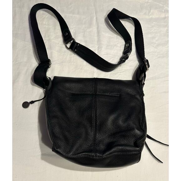 The SAK Silverlake Black Pebble Leather Studded Fringe Crossbody Shoulder Bag - Picture 2 of 13